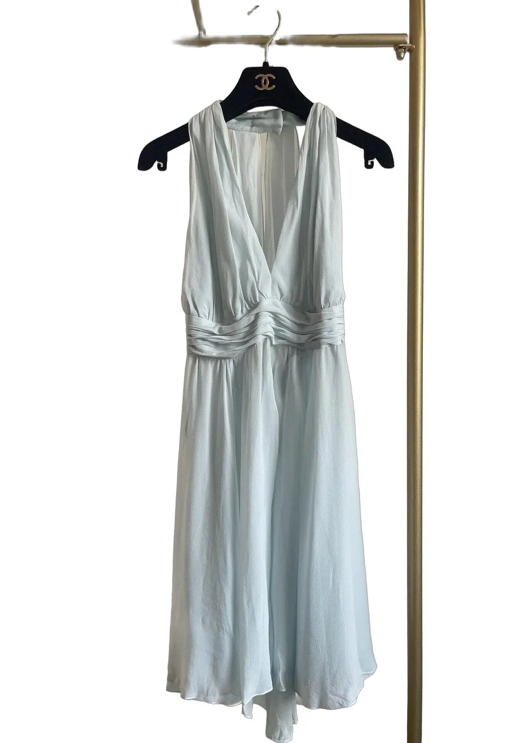 Chanel 25S Blue Silk Dress Blue Silk Very good - Front View