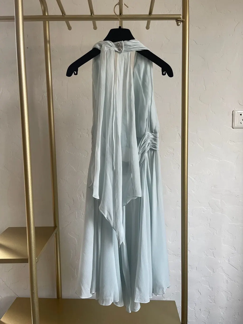 Chanel 25S Blue Silk Dress Blue Silk Very good - Back View