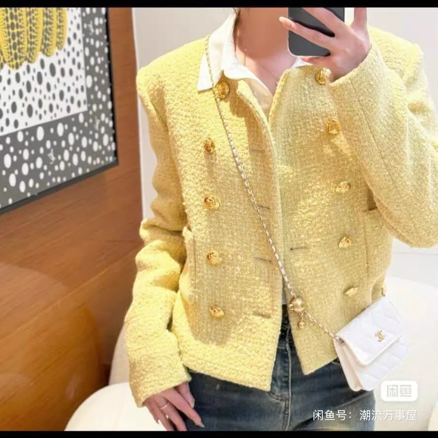 Celine Yellow Tweed Jacket Yellow Tweed Very good - Box View