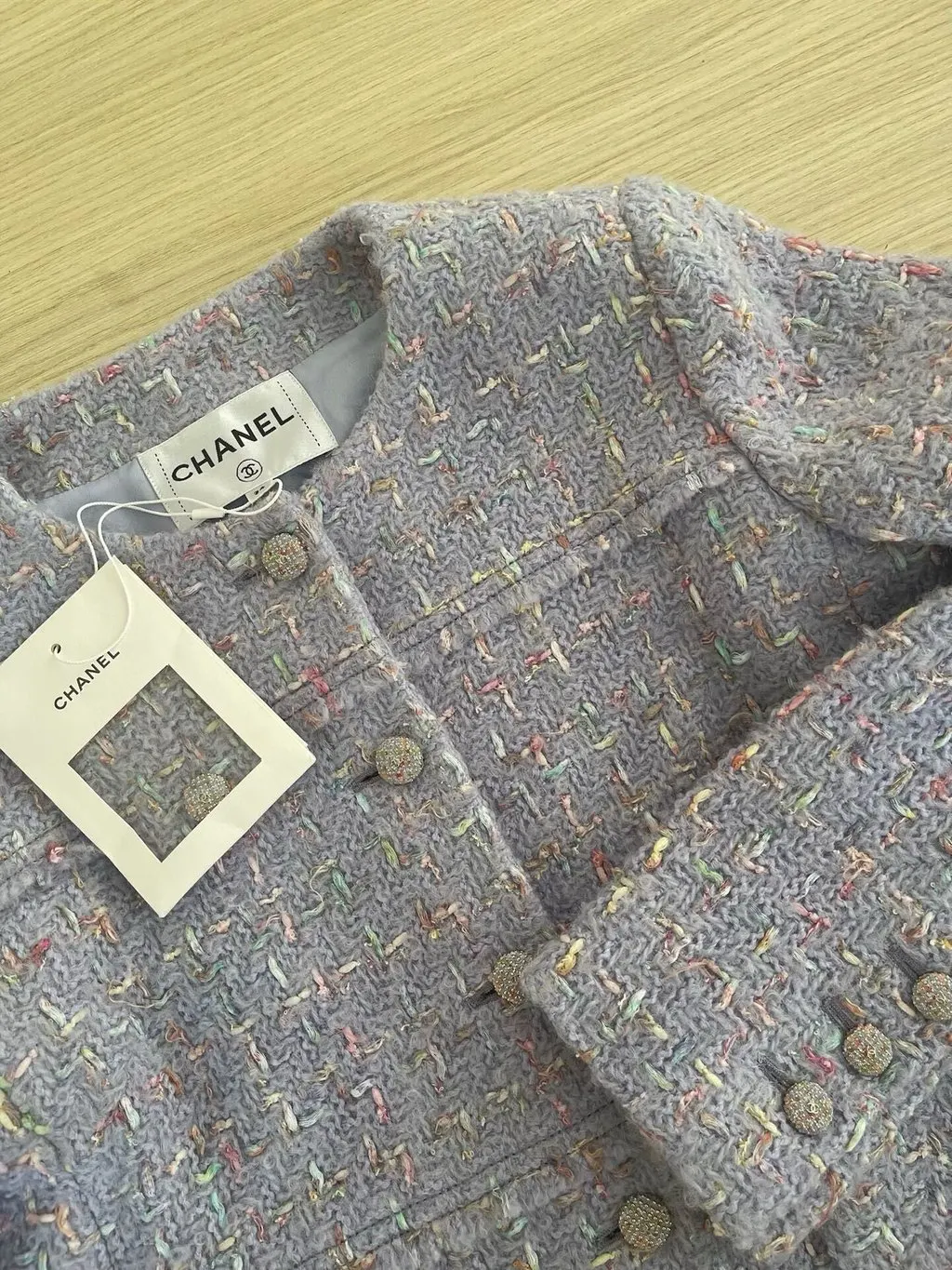 Chanel 25B Purple Tweed Jacket Purple Tweed Never worn, with tag - Box View