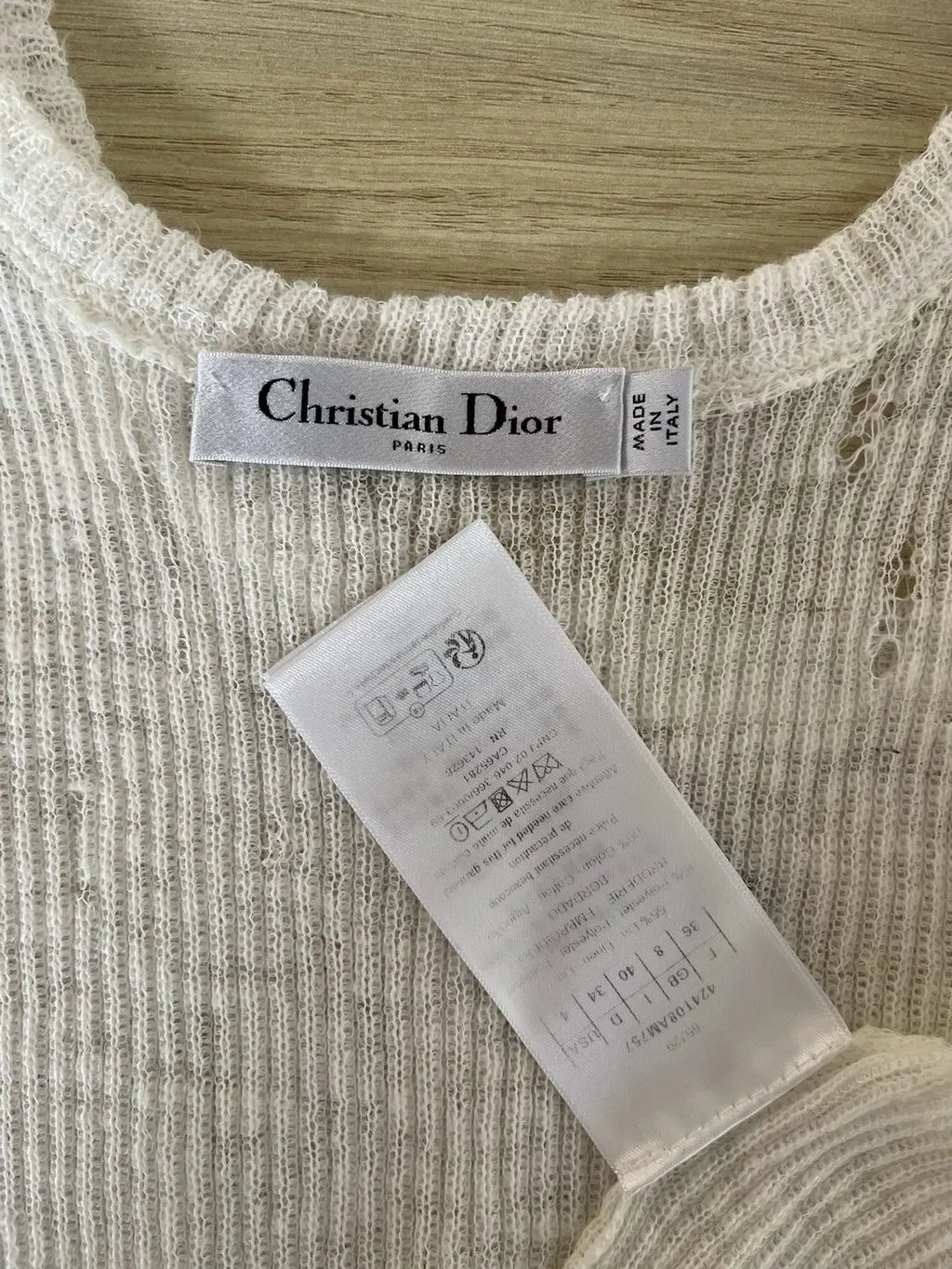 Dior White Lace Top White Lace Very good - Inside View