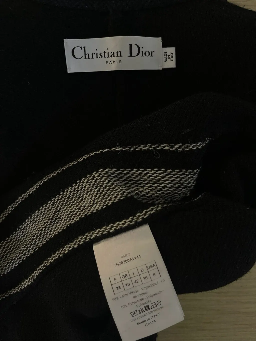 Dior Navy Wool Jacket Navy Wool Very good - Inside View