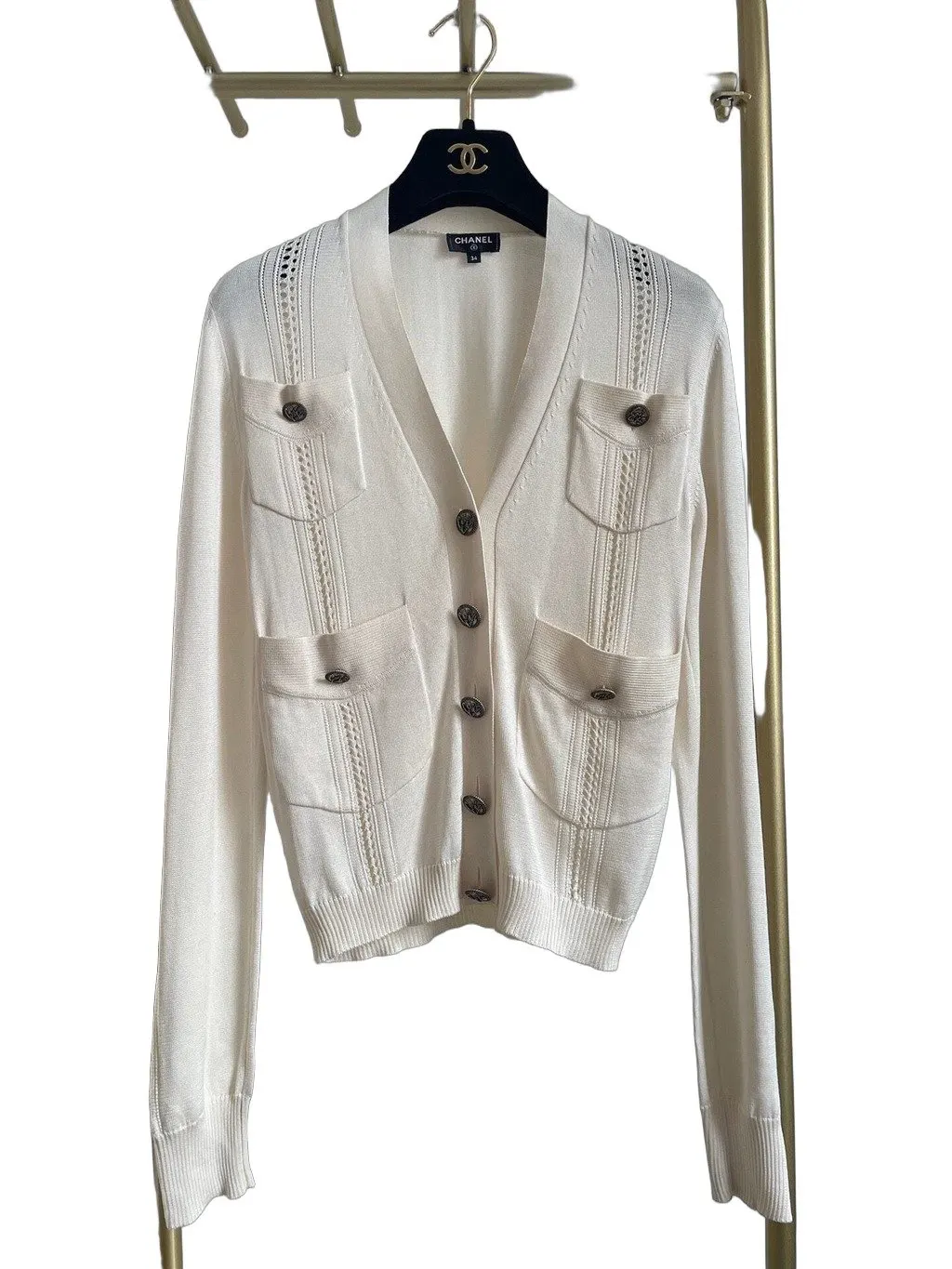Chanel Beige Cotton Knitwear Beige Cotton Very good - Front View