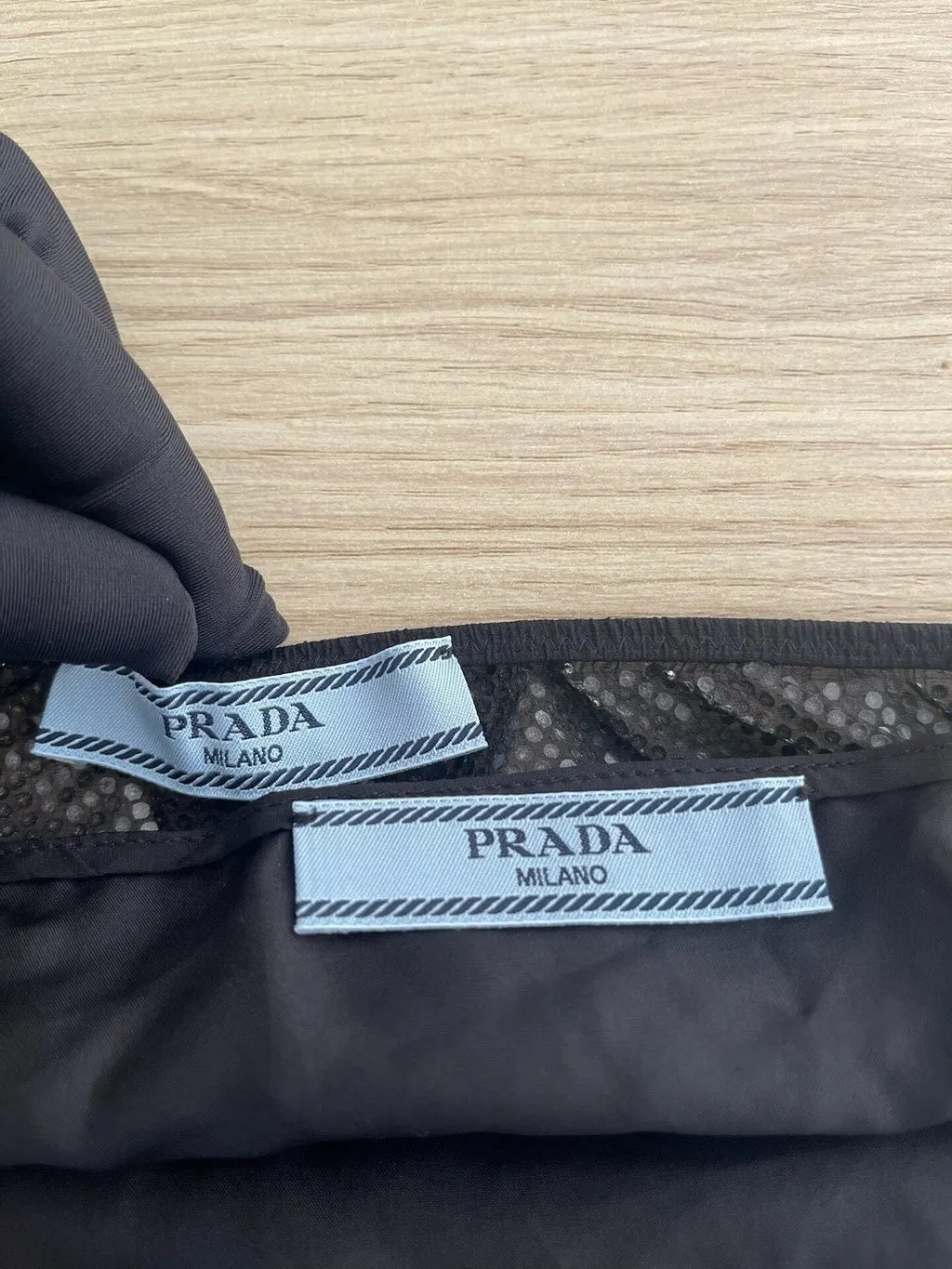 Prada Black Embellished Skirt Black Very good - Model View
