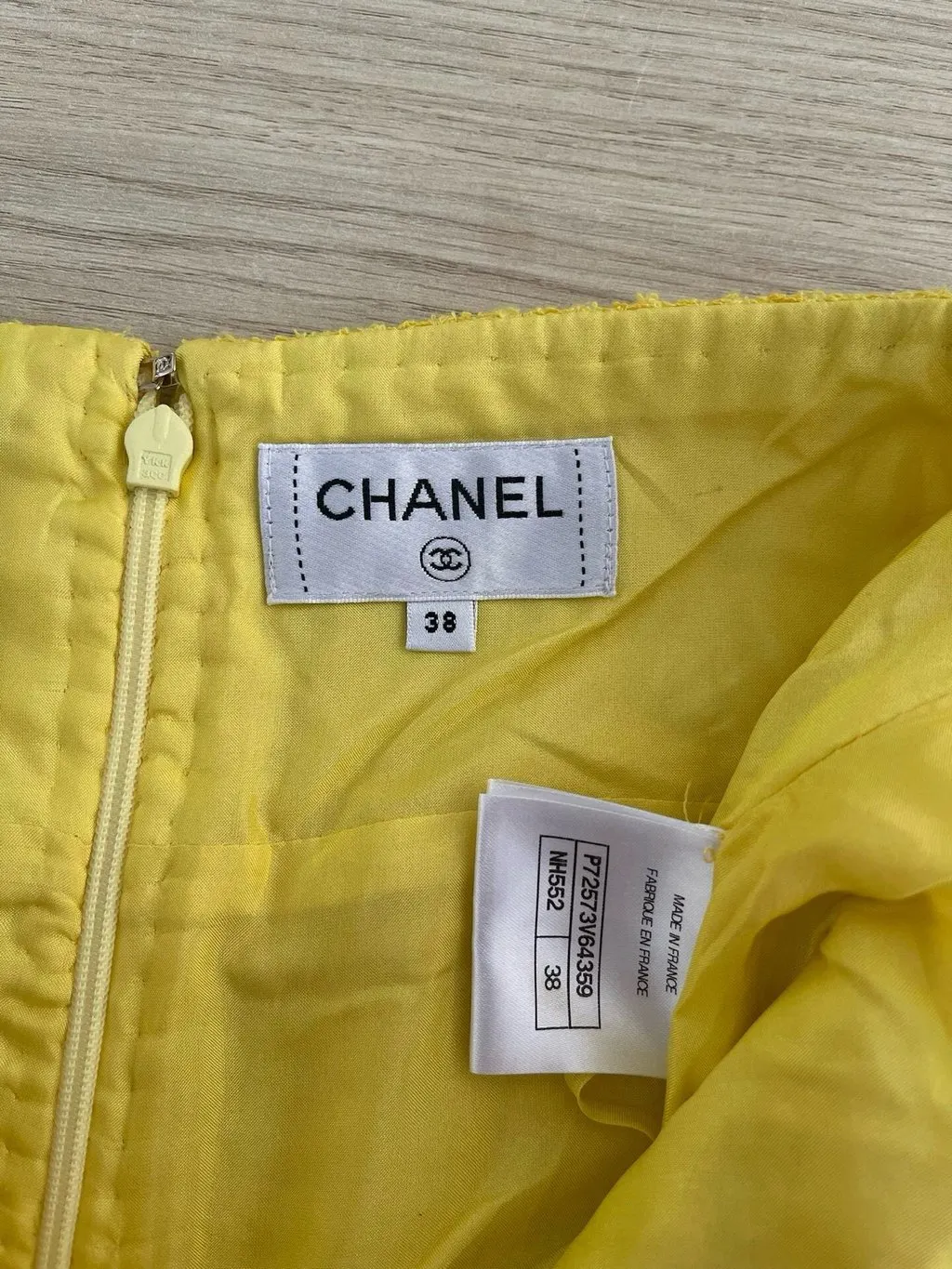 Chanel 22S Yellow Tweed Skirt Yellow Tweed Very good - Model View