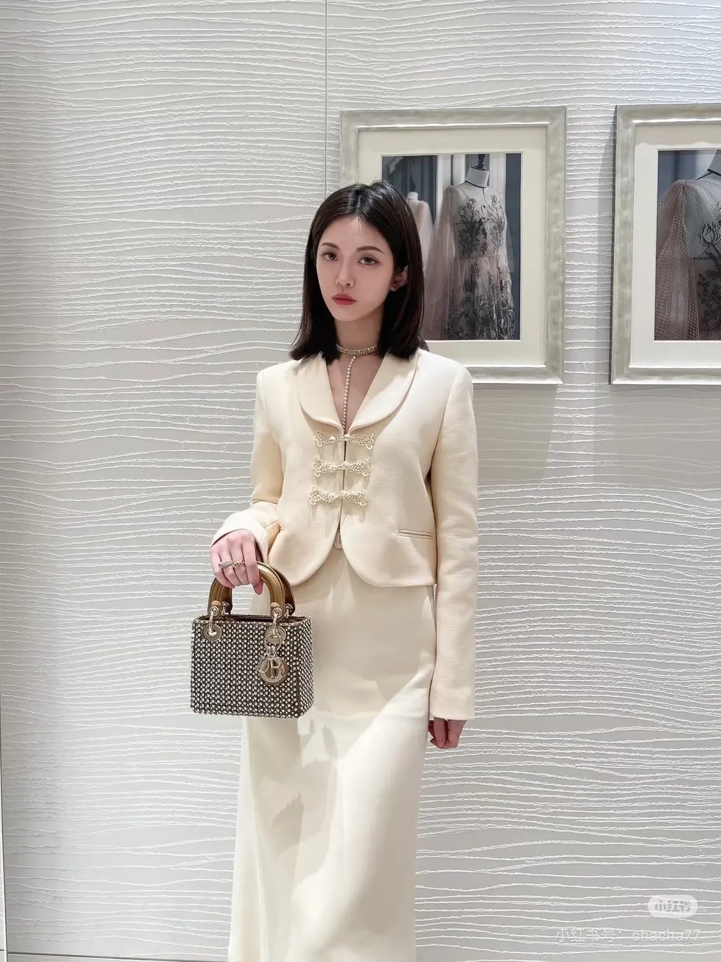 Dior Ecru Silk Coat Ecru Silk Very good - Box View