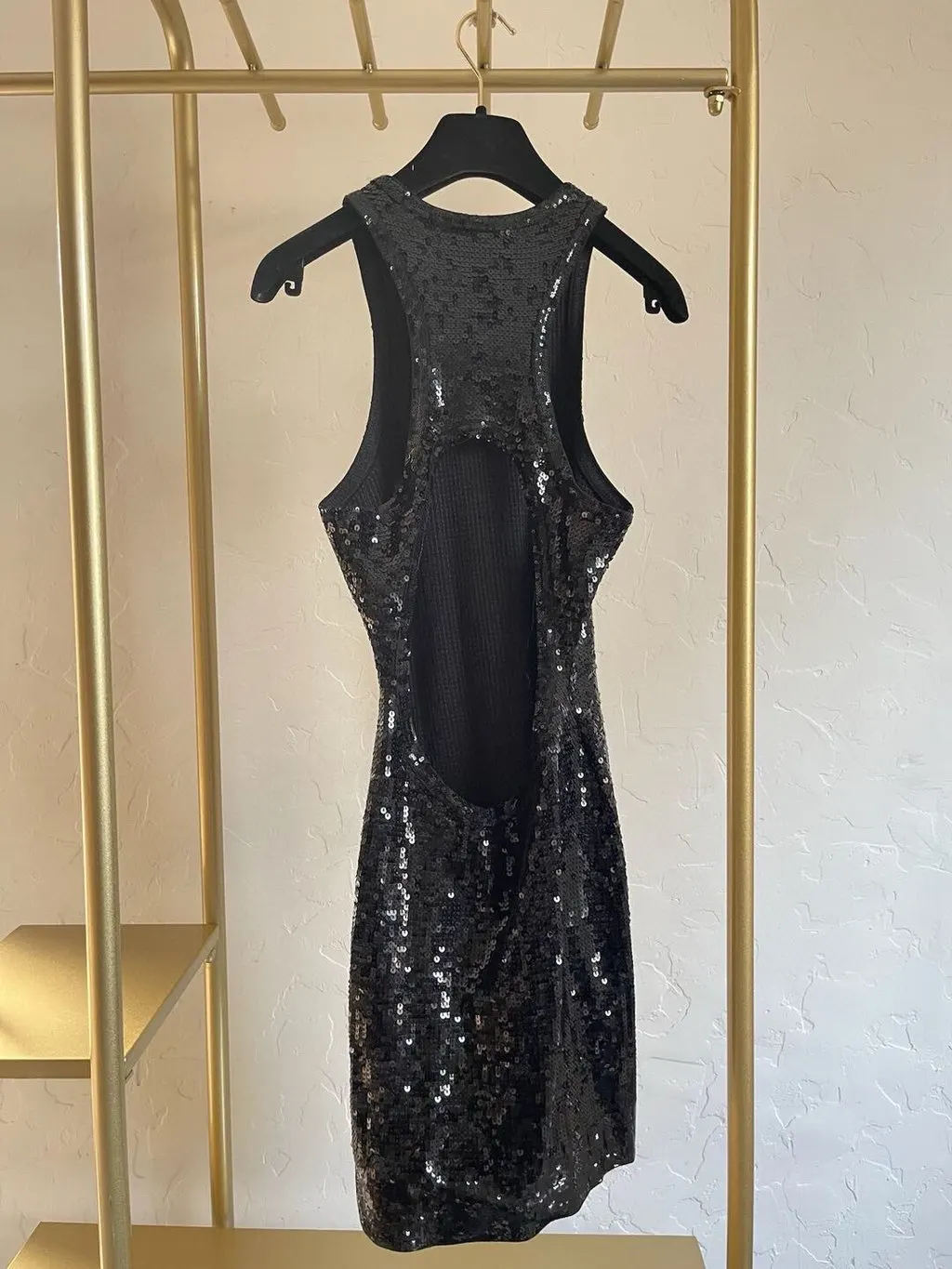 Celine Black Embellished Dress Black Very good - Back View