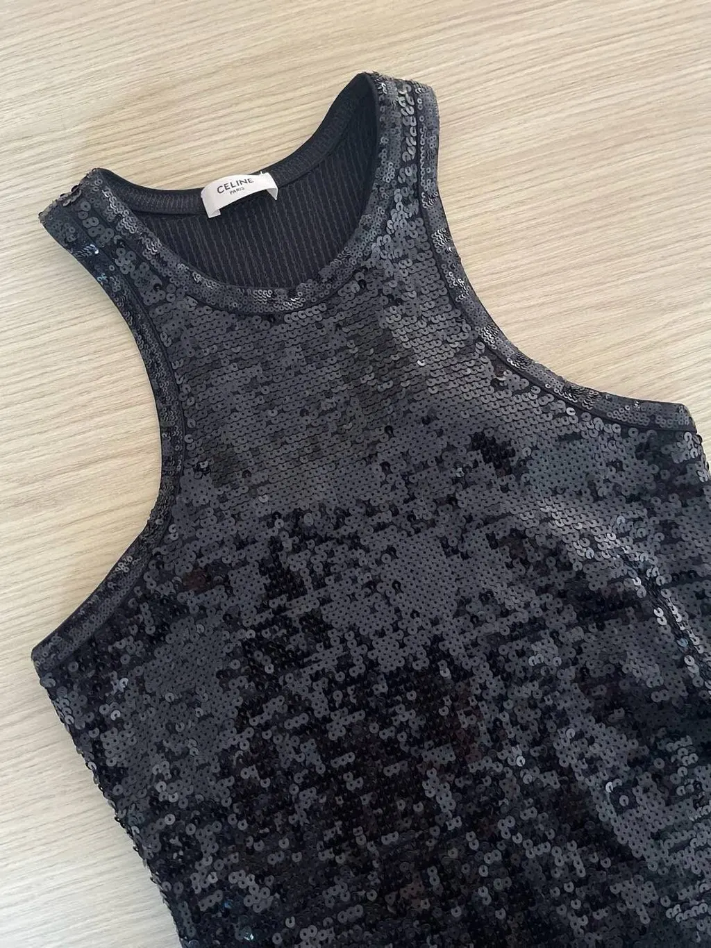 Celine Black Embellished Dress Black Very good - Model View