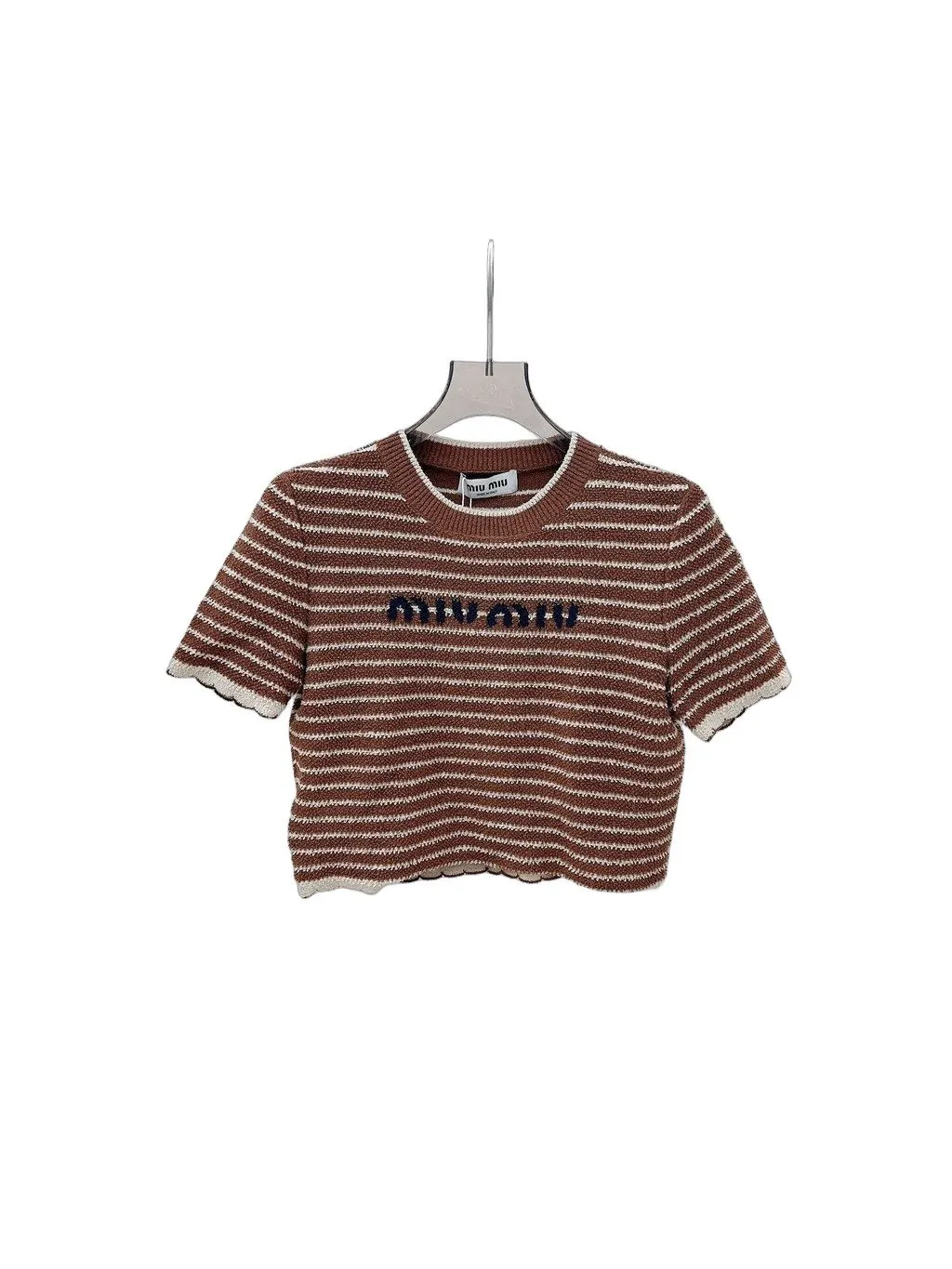 Miu Miu Brown Cotton Knitwear Brown Cotton Never worn - Front View
