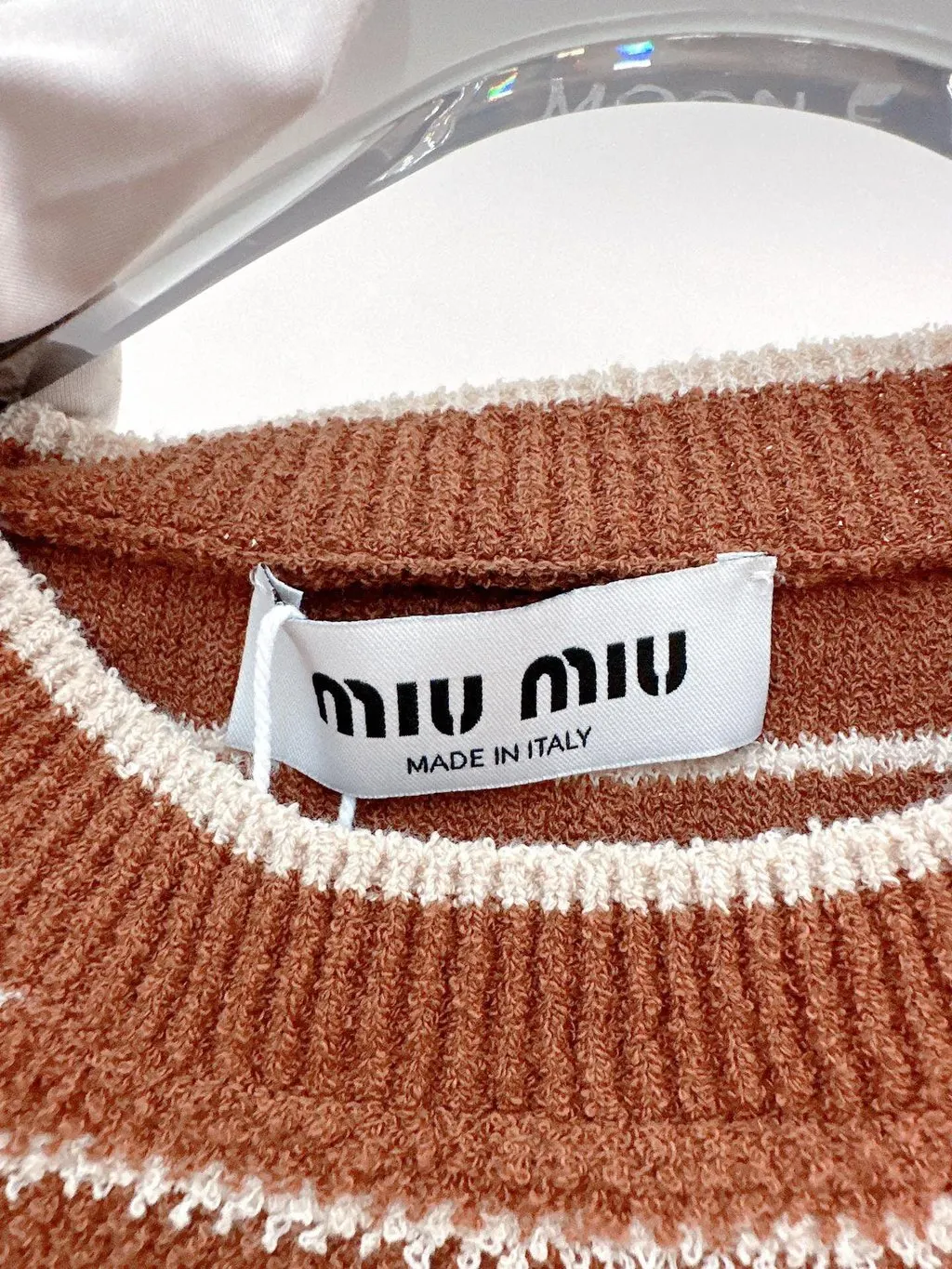 Miu Miu Brown Cotton Knitwear Brown Cotton Never worn - Model View