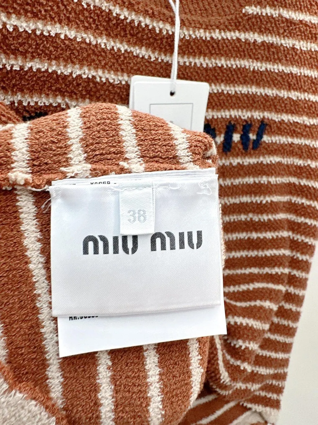 Miu Miu Brown Cotton Knitwear Brown Cotton Never worn - Box View