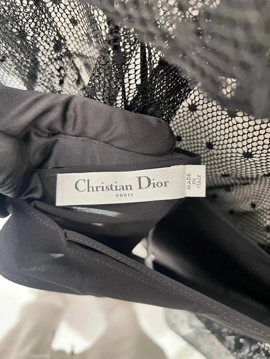 Dior Black Lace Top Black Lace Very good - Inside View