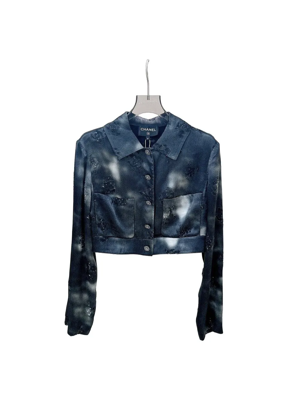 Chanel Black Silk Jacket Black Silk Good - Front View