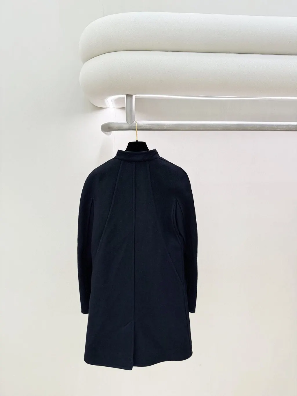 Chanel 24B Black Wool Coat Black Wool Never worn - Back View