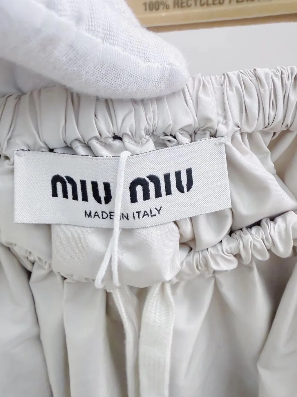 Miu Miu Silver Polyester Skirt Silver Polyester Never worn - Inside View