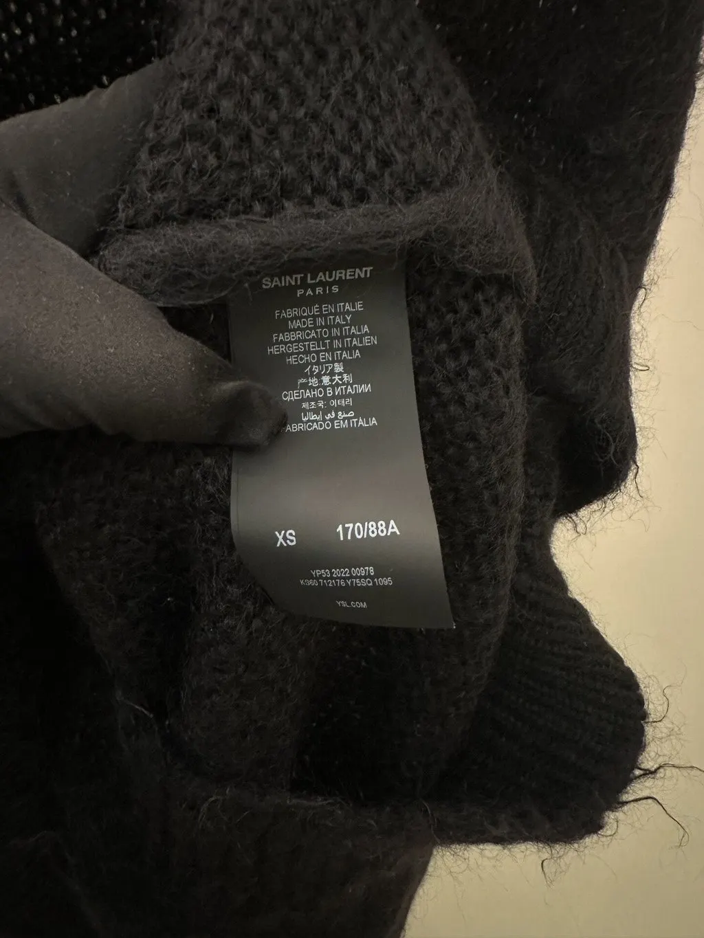 Saint Laurent Black Wool Knitwear Black Wool Never worn - Model View