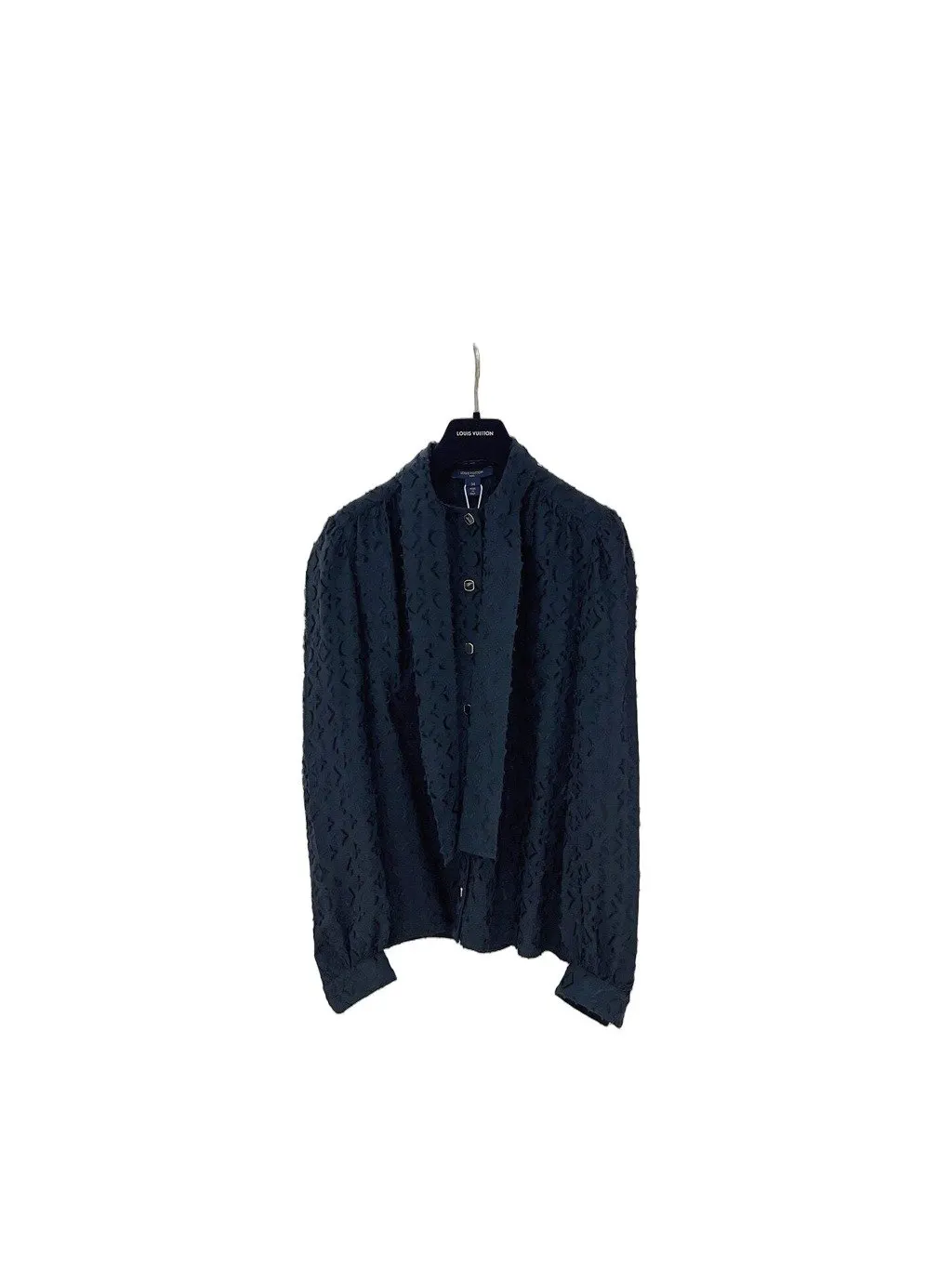Louis Vuitton Navy Silk Top Navy Silk Good - Front View