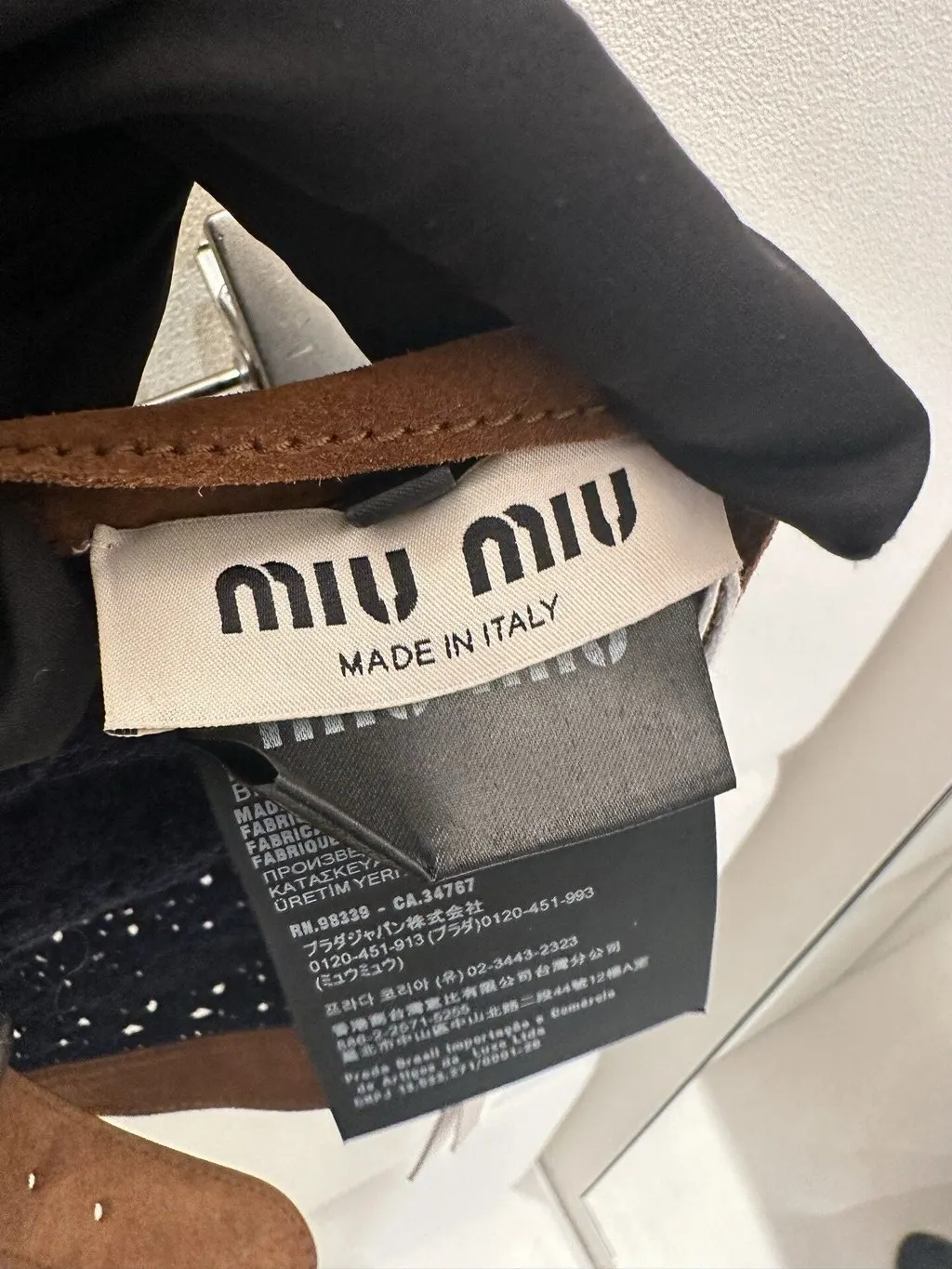 Miu Miu Navy Cotton Top Navy Cotton Never worn - Inside View