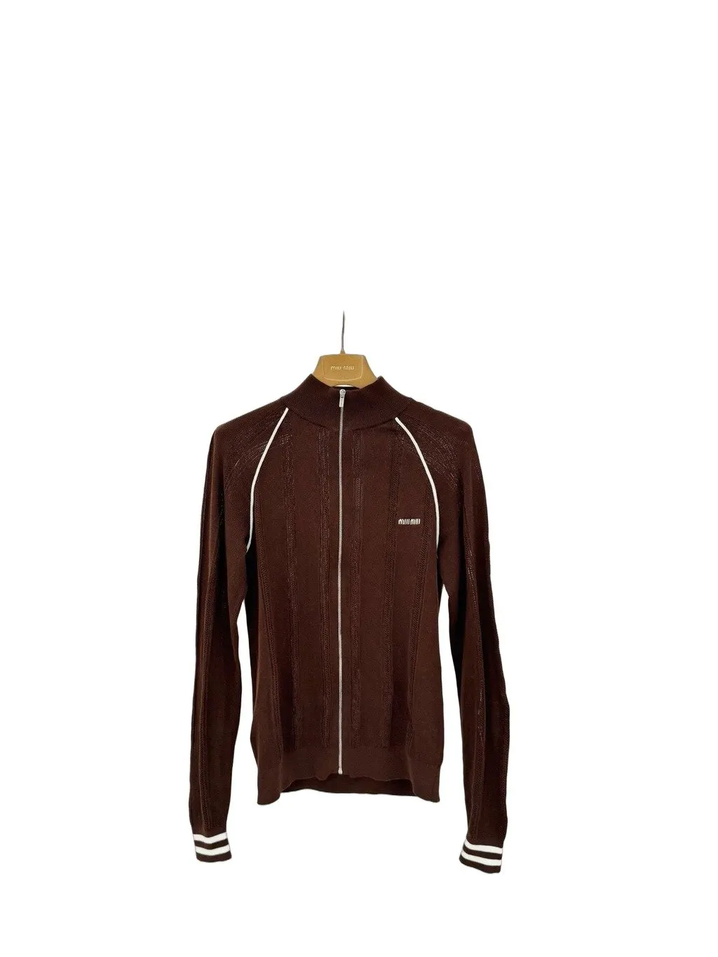 Miu Miu 25FW Brown Cotton Knitwear Brown Cotton Very good - Front View