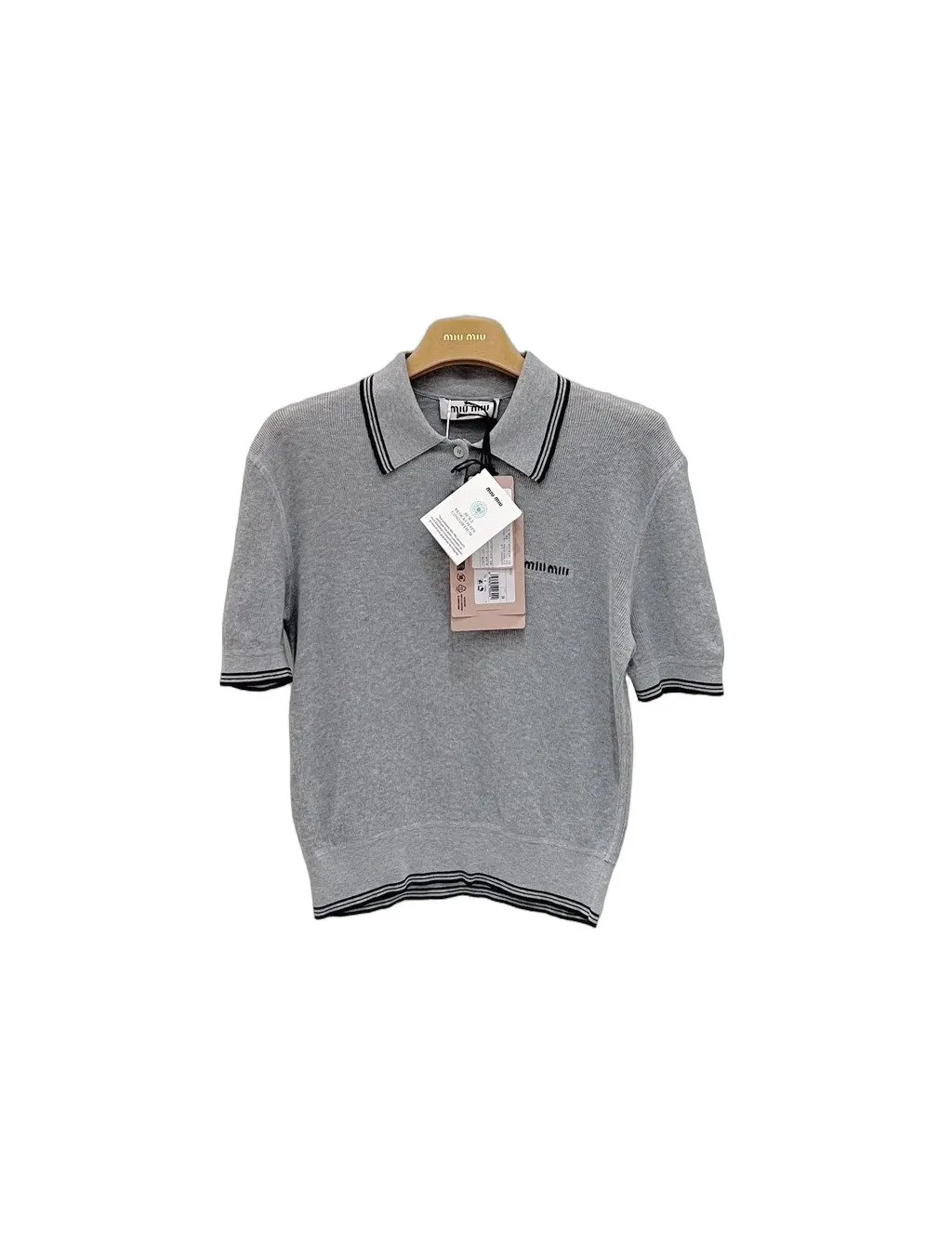 Miu Miu Grey Cotton Top Grey Cotton Never worn - Front View