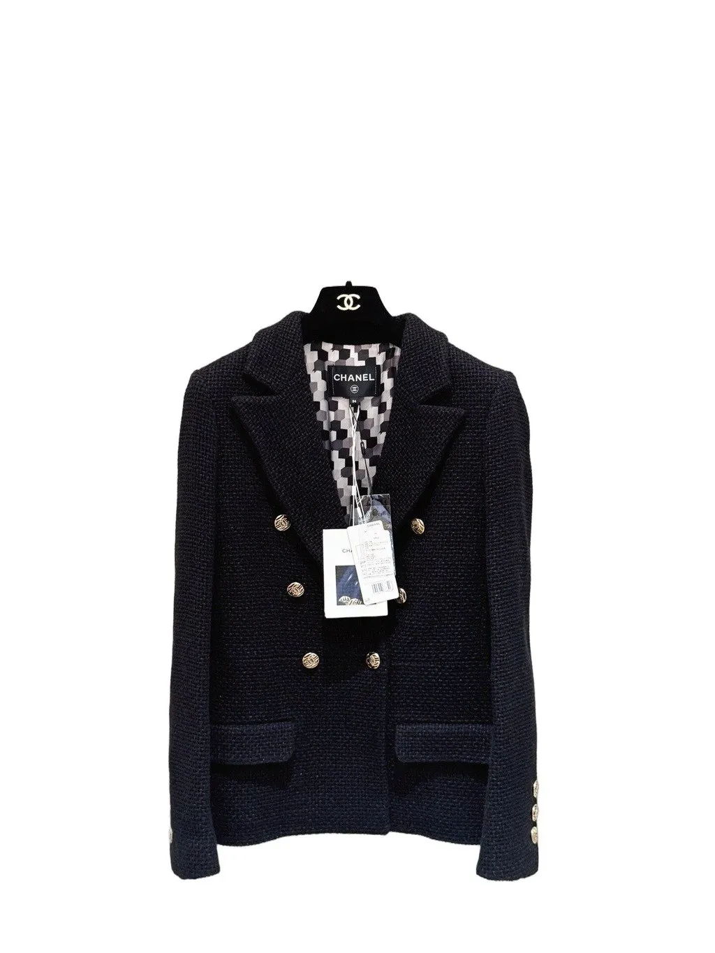 Chanel 21P Black Tweed Jacket Black Tweed Never worn, with tag - Front View