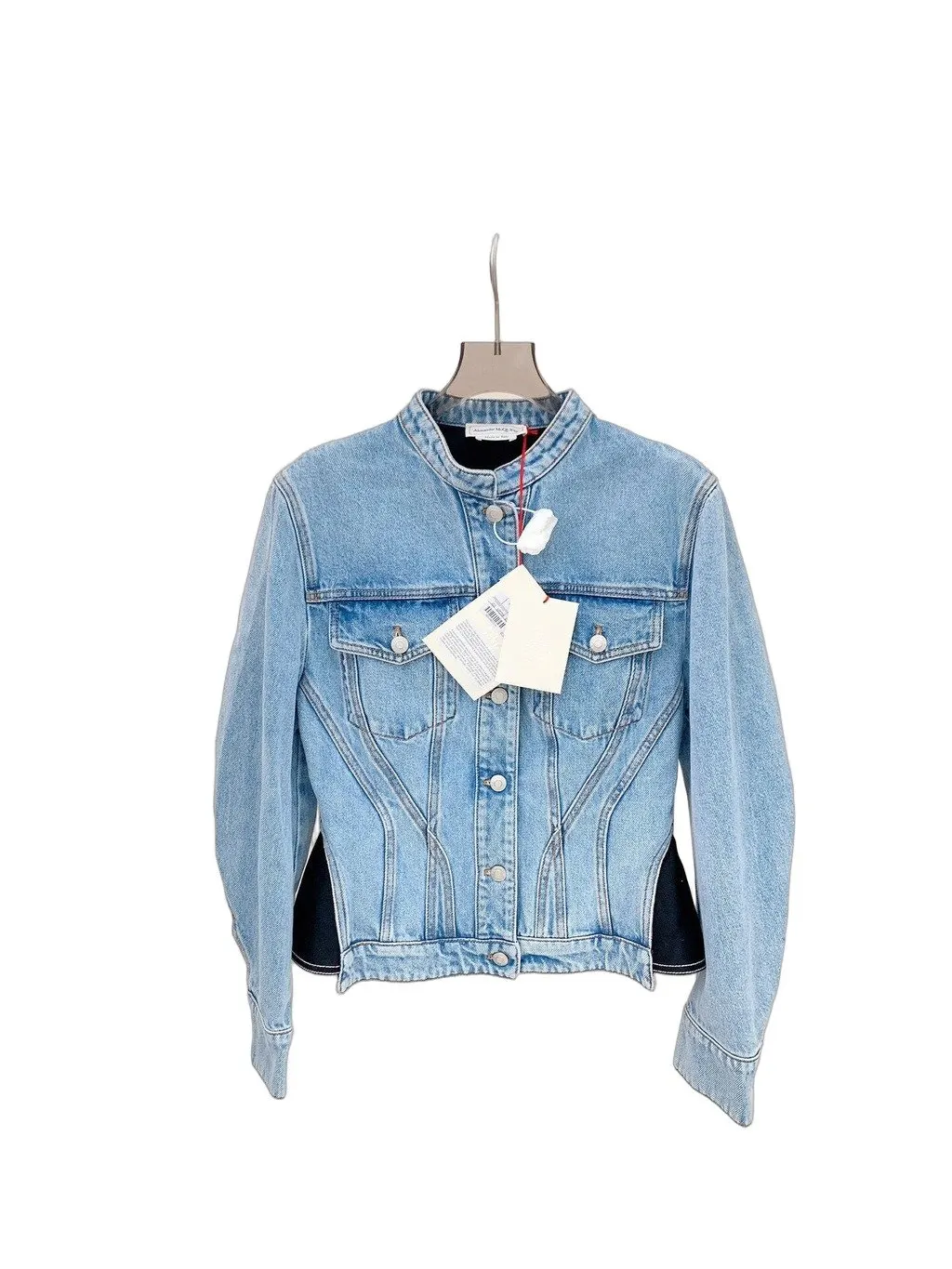 Alexander McQueen Blue Denim Jacket Blue Denim Never worn, with tag - Front View
