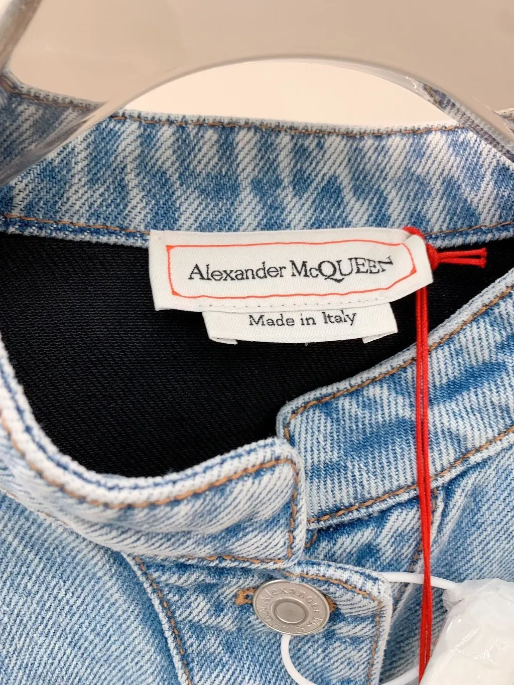 Alexander McQueen Blue Denim Jacket Blue Denim Never worn, with tag - Inside View