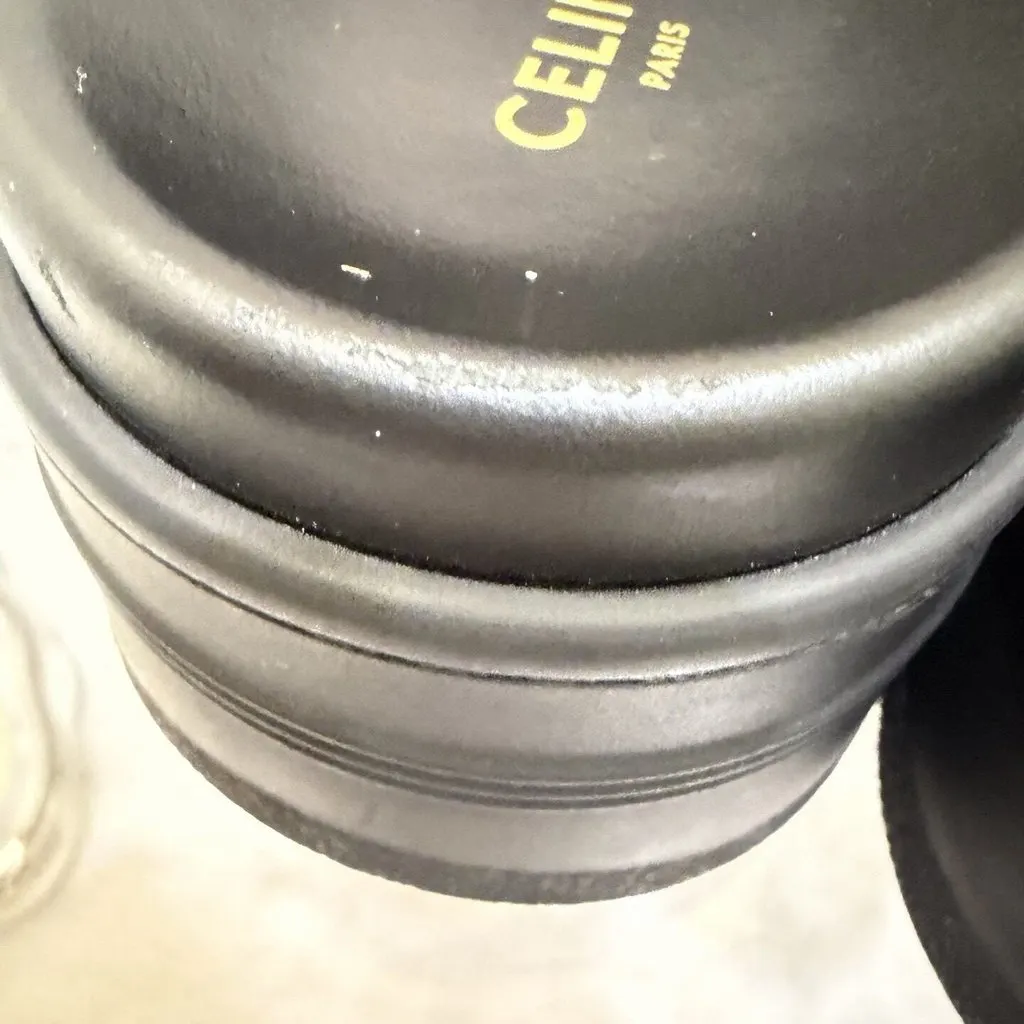 Celine Black Leather Sandals Black Leather Fair - Box View
