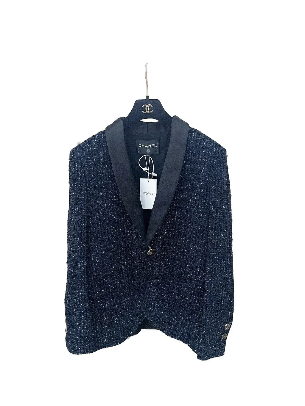 Chanel Navy Tweed Jacket Navy Tweed Never worn - Front View