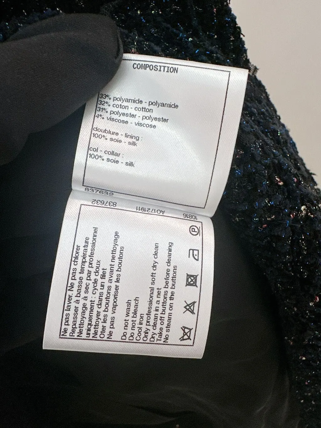 Chanel Navy Tweed Jacket Navy Tweed Never worn - Box View