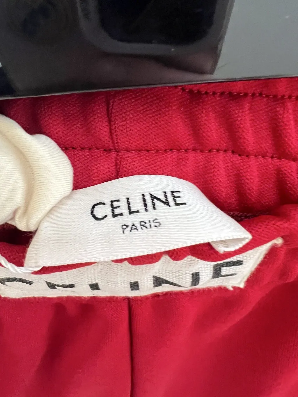 Celine Red Cotton Trousers Red Cotton Very good - Inside View