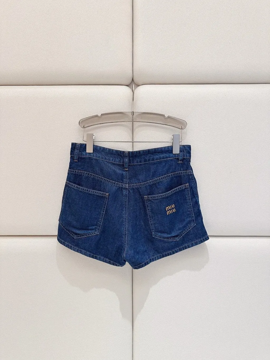 Miu Miu Blue Denim Shorts Blue Denim Very good - Back View