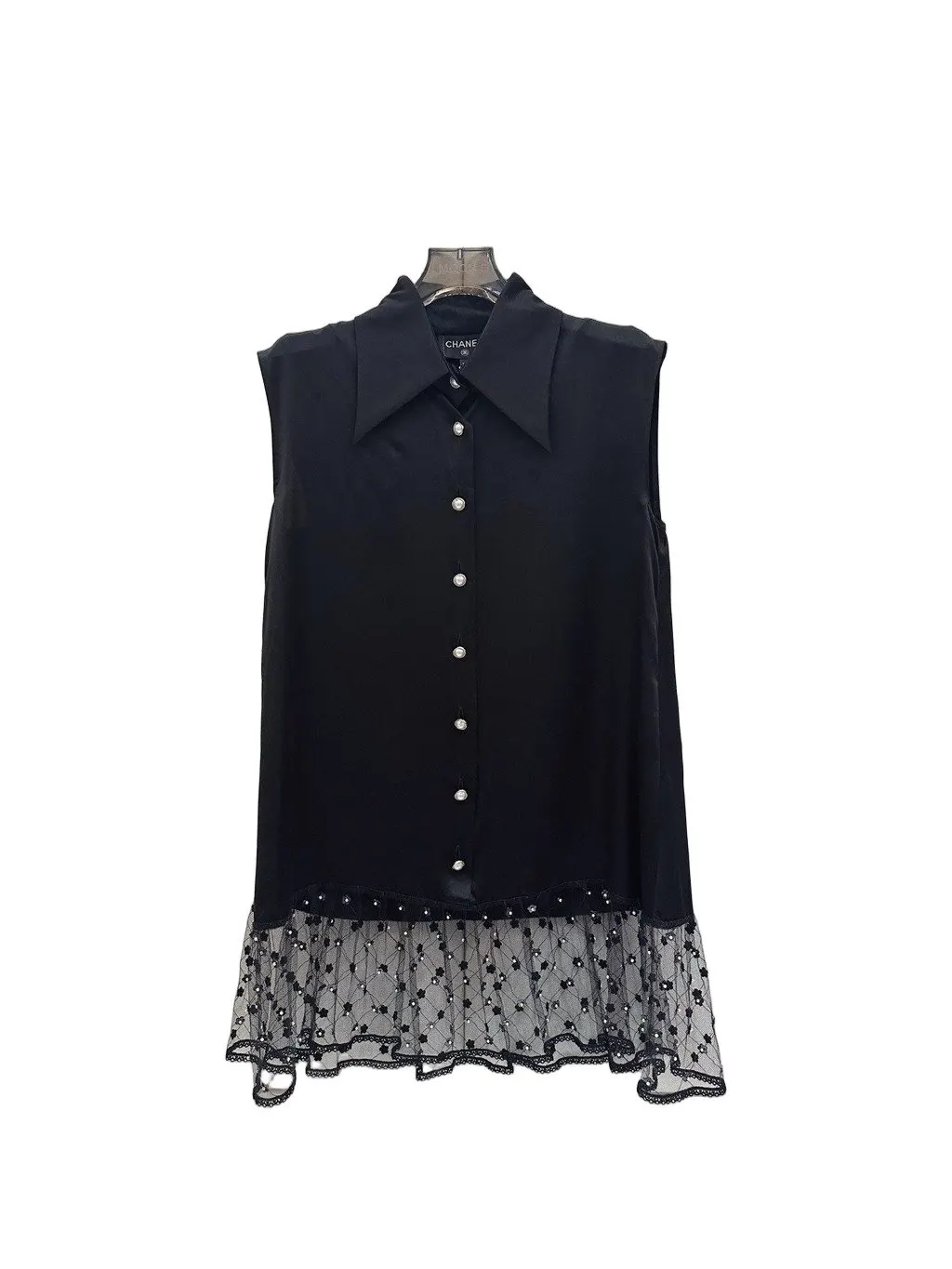 Chanel Black Lace Dress Black Lace Very good - Front View
