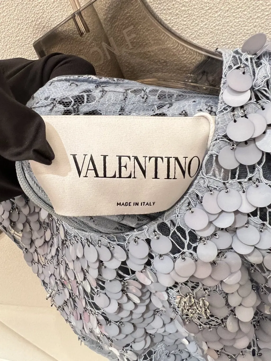 Valentino Blue Glitter Dress Blue Very good - Inside View