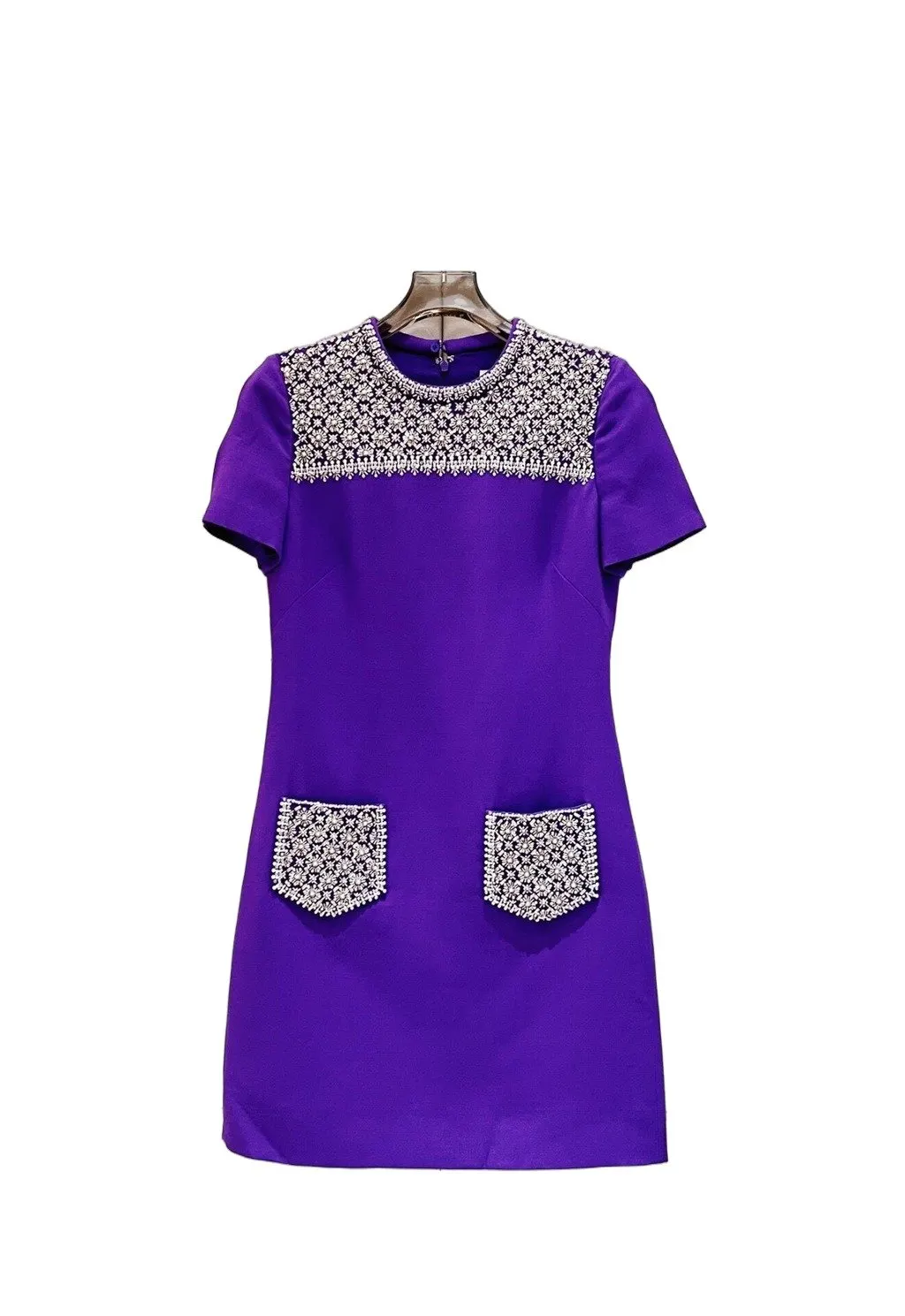 Valentino Purple Embellished Dress Purple Very good - Front View