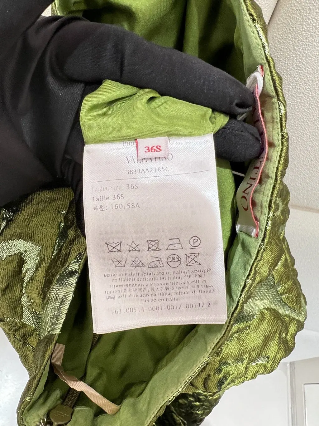 Valentino Green Silk Skirt Green Silk Very good - Inside View