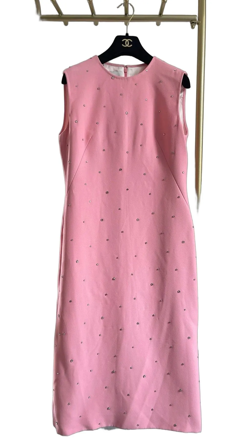 Miu Miu Pink Embellished Dress Pink Very good - Front View