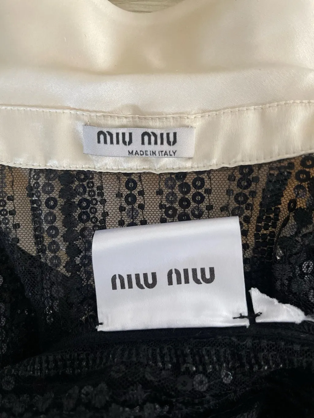 Miu Miu Black Silk Top Black Silk Very good - Inside View