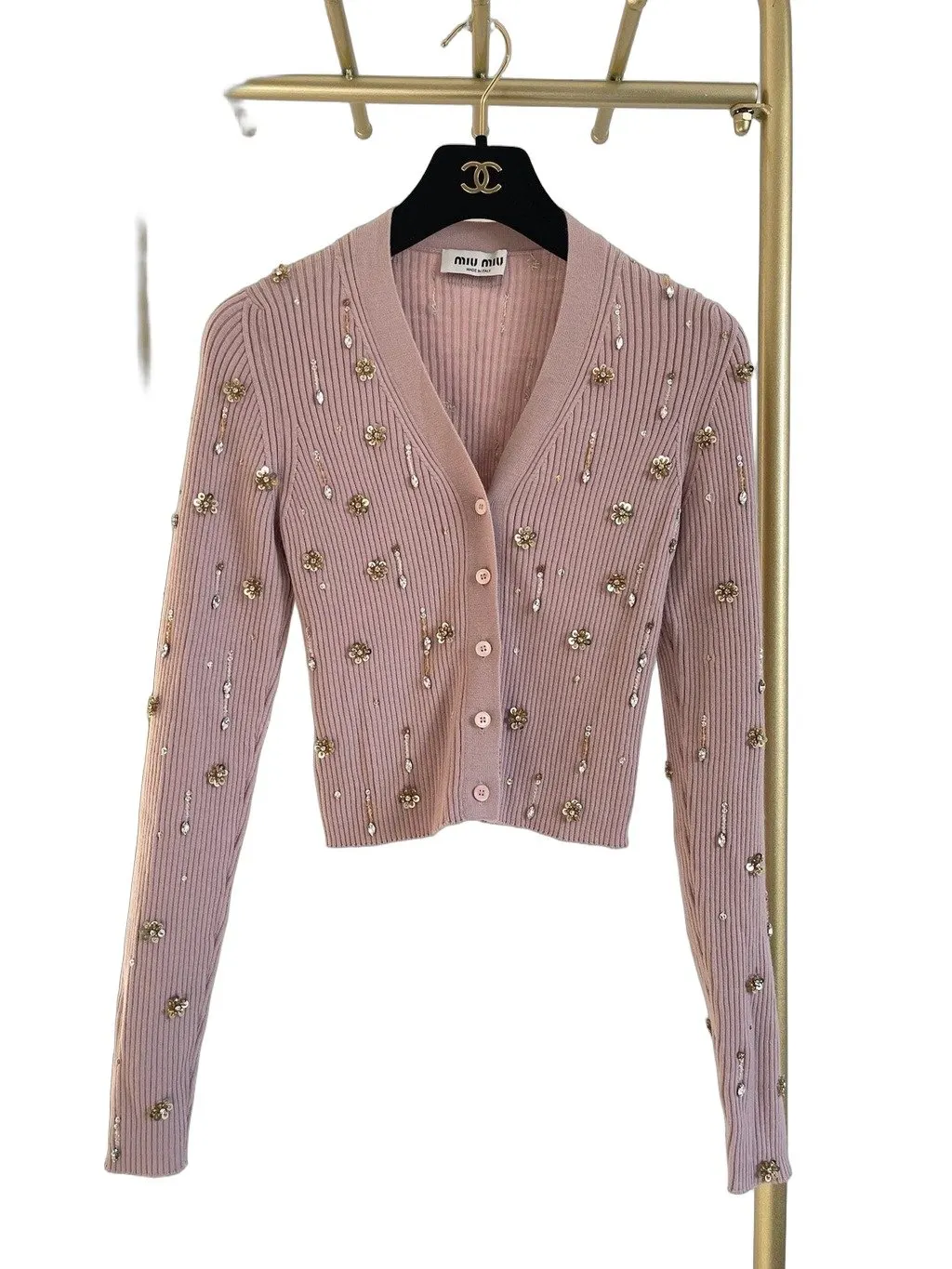 Miu Miu Pink Wool Knitwear Pink Wool Very good - Front View