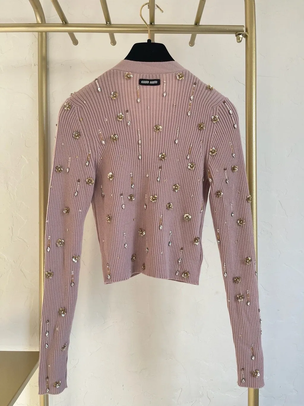 Miu Miu Pink Wool Knitwear Pink Wool Very good - Back View