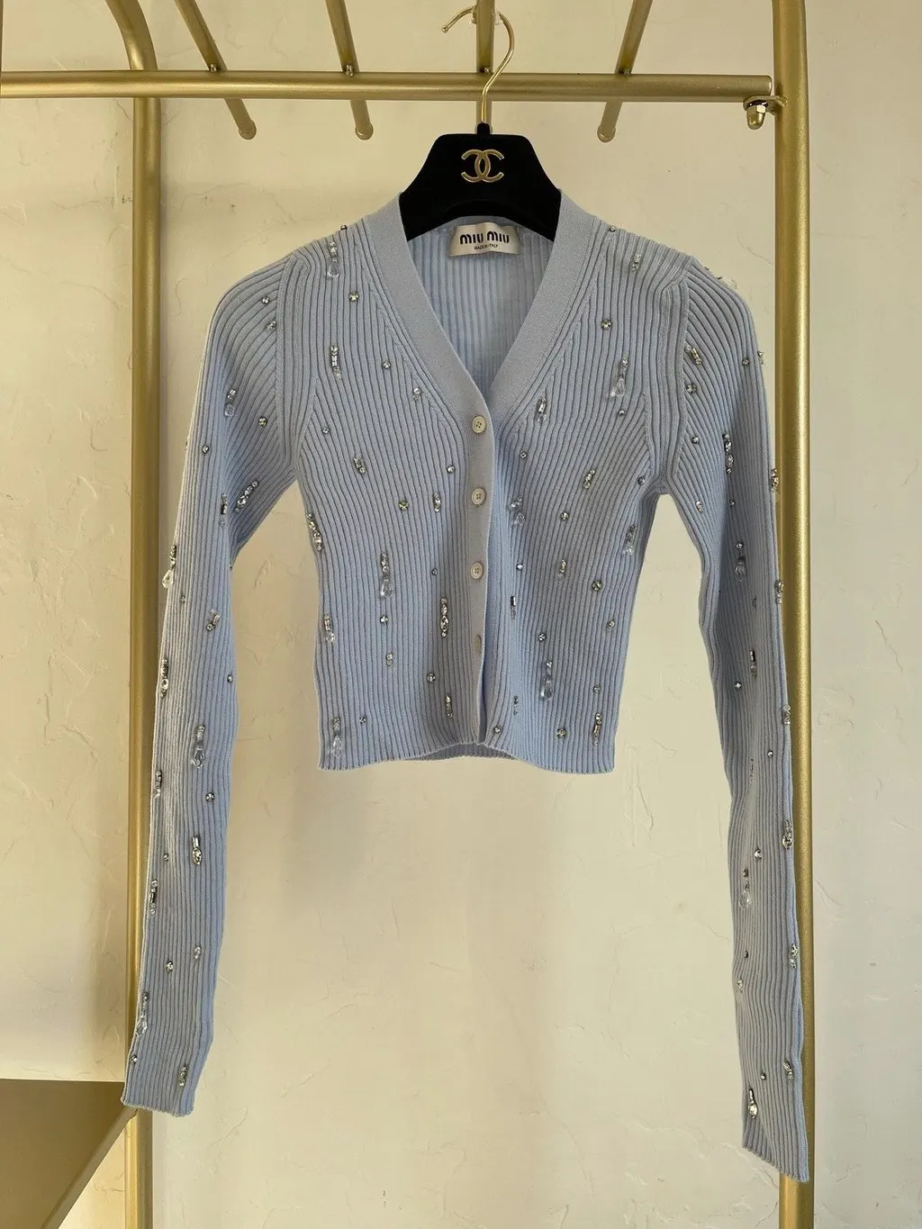 Miu Miu Blue Wool Knitwear Blue Wool Very good - Back View