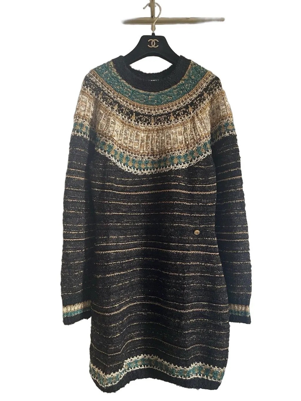 Chanel Wool Dress MultiColor Wool Very good - Front View