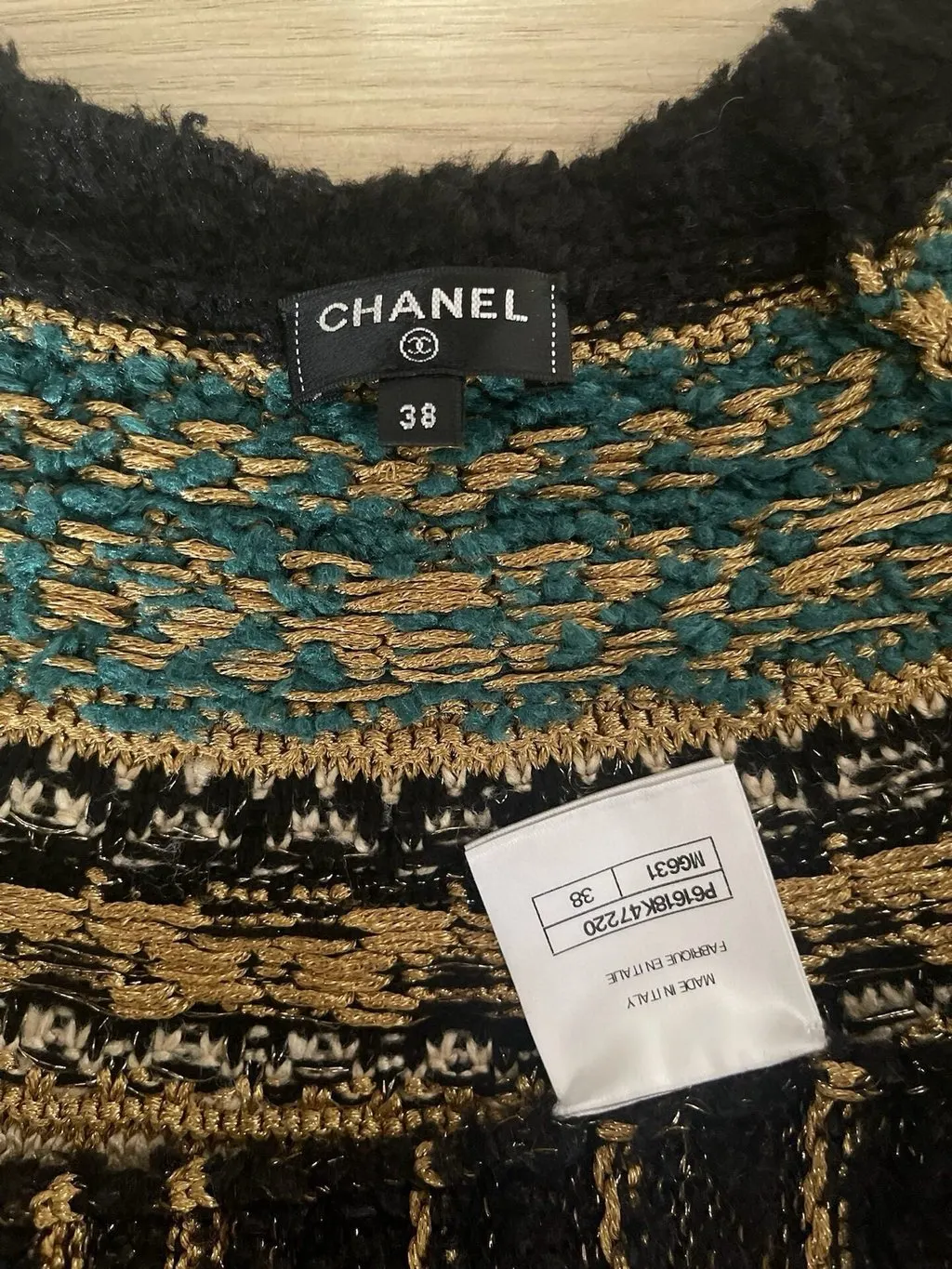 Chanel Wool Dress MultiColor Wool Very good - Inside View