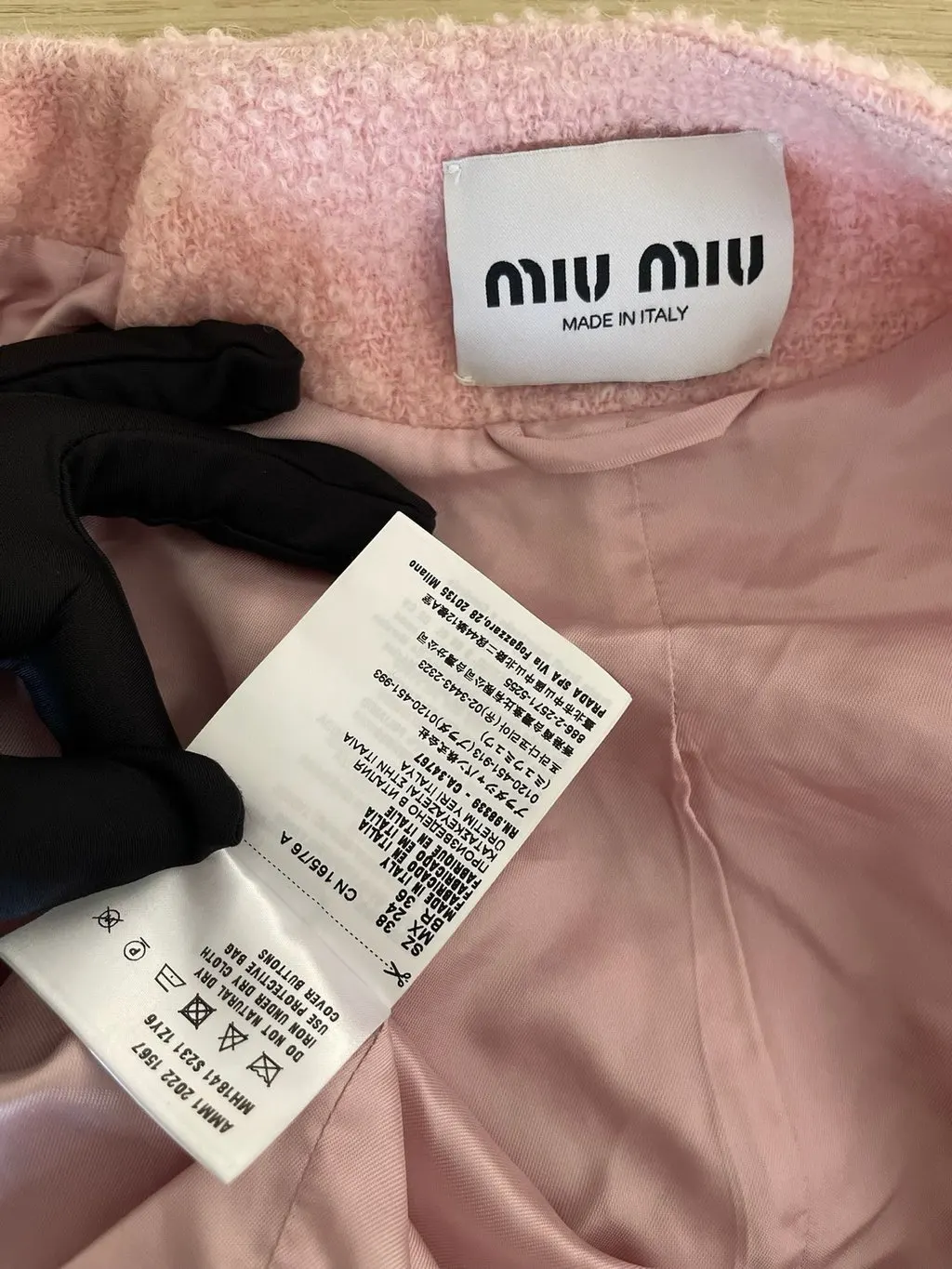 Miu Miu Pink Tweed Jacket Pink Tweed Very good - Model View