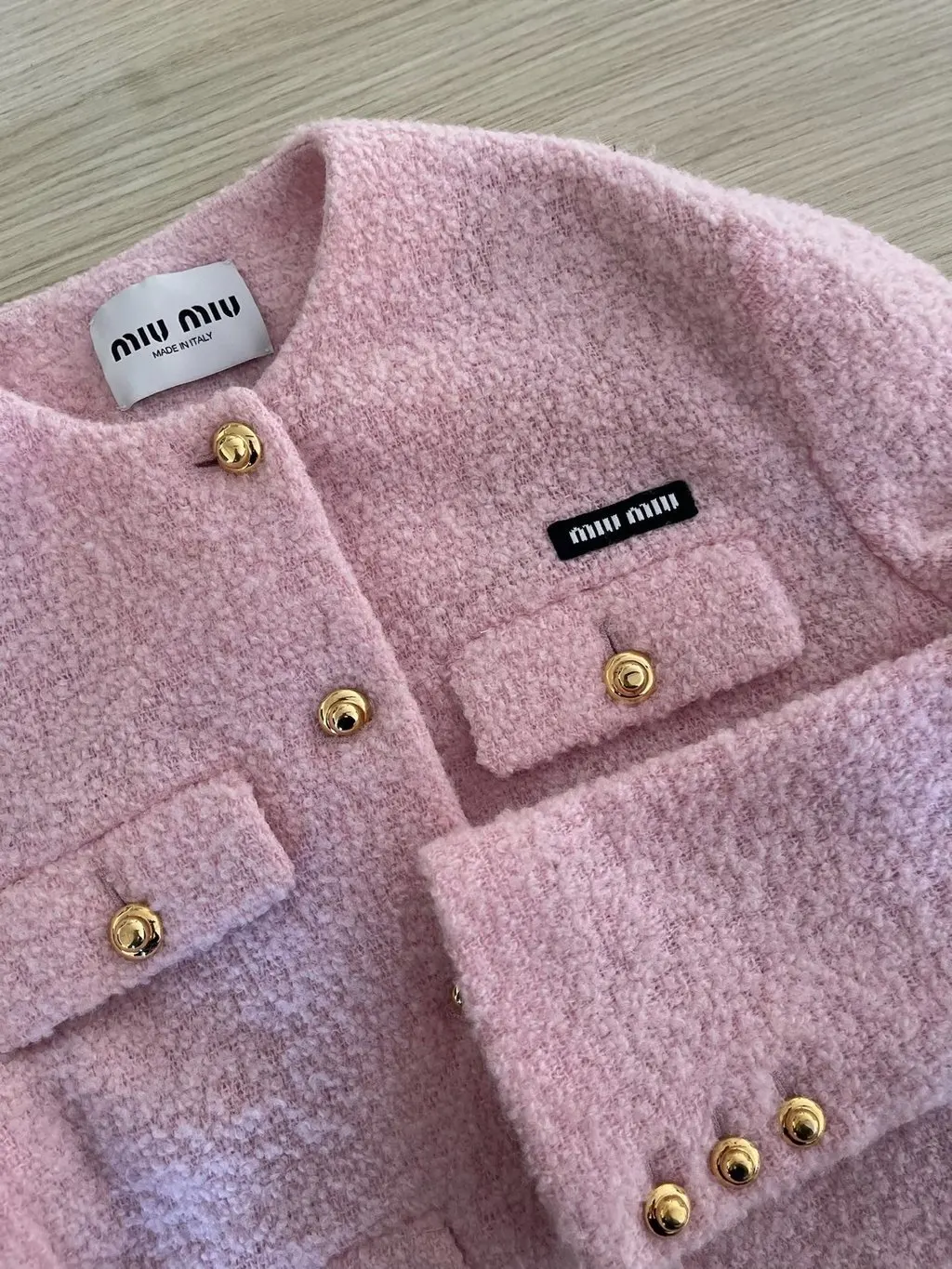 Miu Miu Pink Tweed Jacket Pink Tweed Very good - Box View