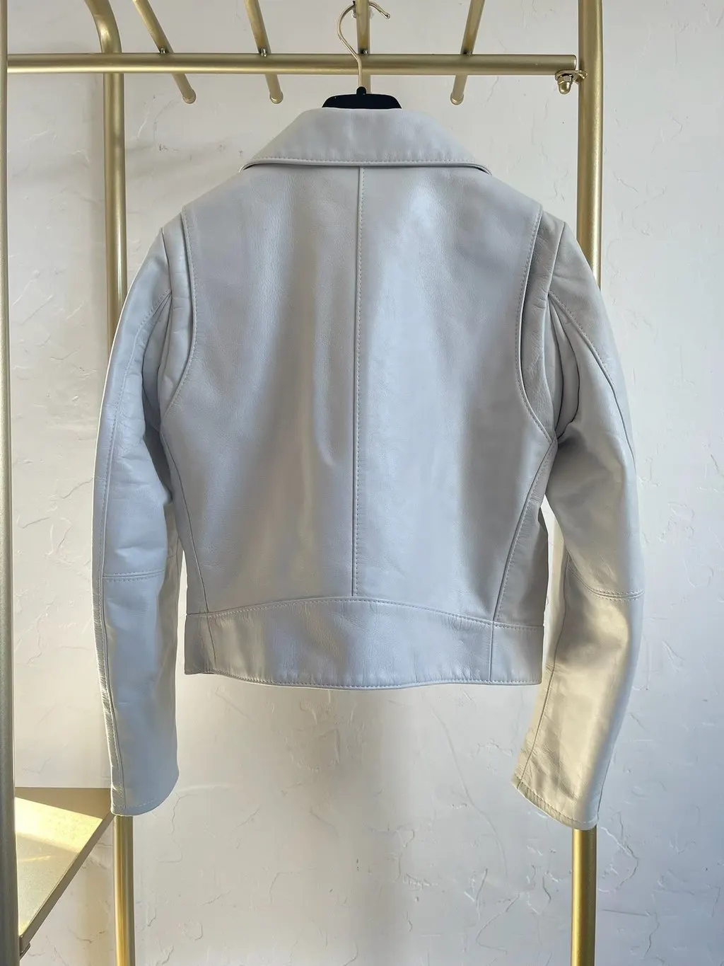 Celine Grey Leather Jacket Grey Leather Very good - Back View