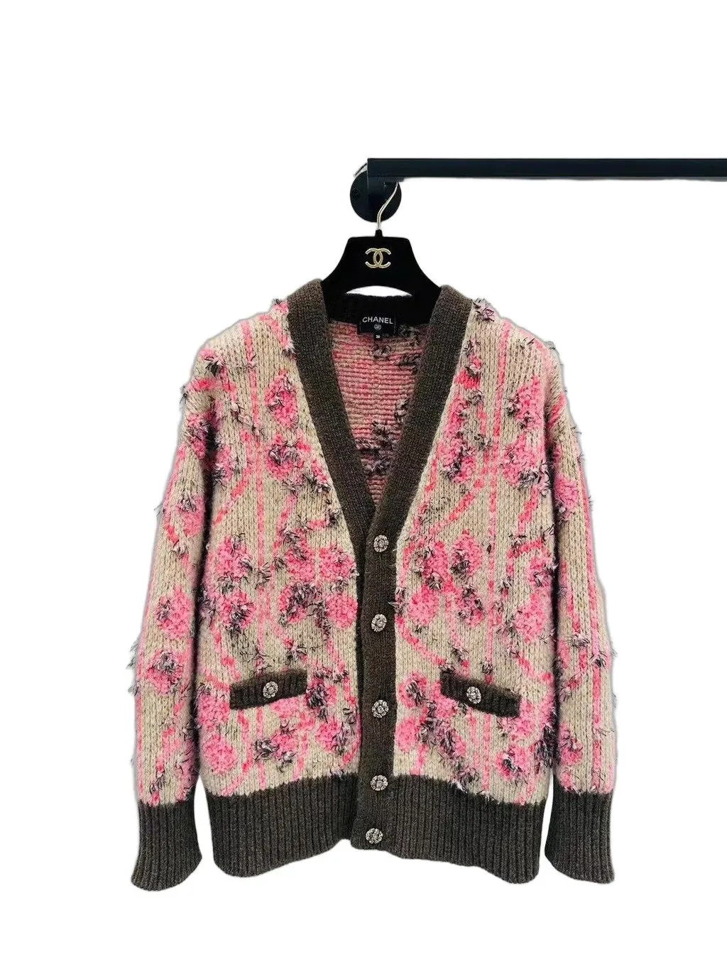 Chanel Pink Wool Knitwear Pink Wool Very good - Front View
