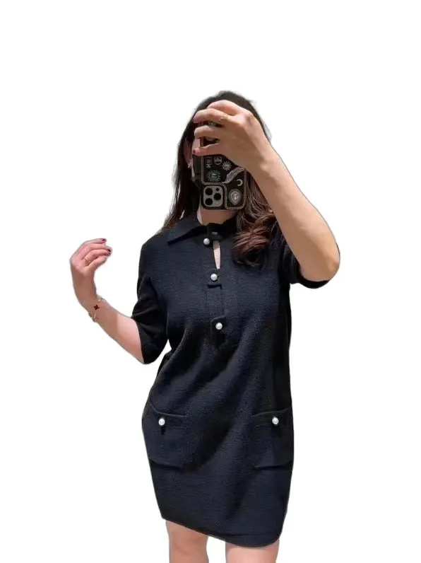 Chanel Black Cotton Dress Black Cotton Very good - Front View