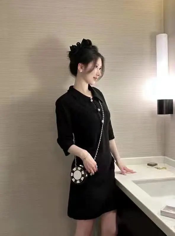 Chanel Black Cotton Dress Black Cotton Very good - Inside View