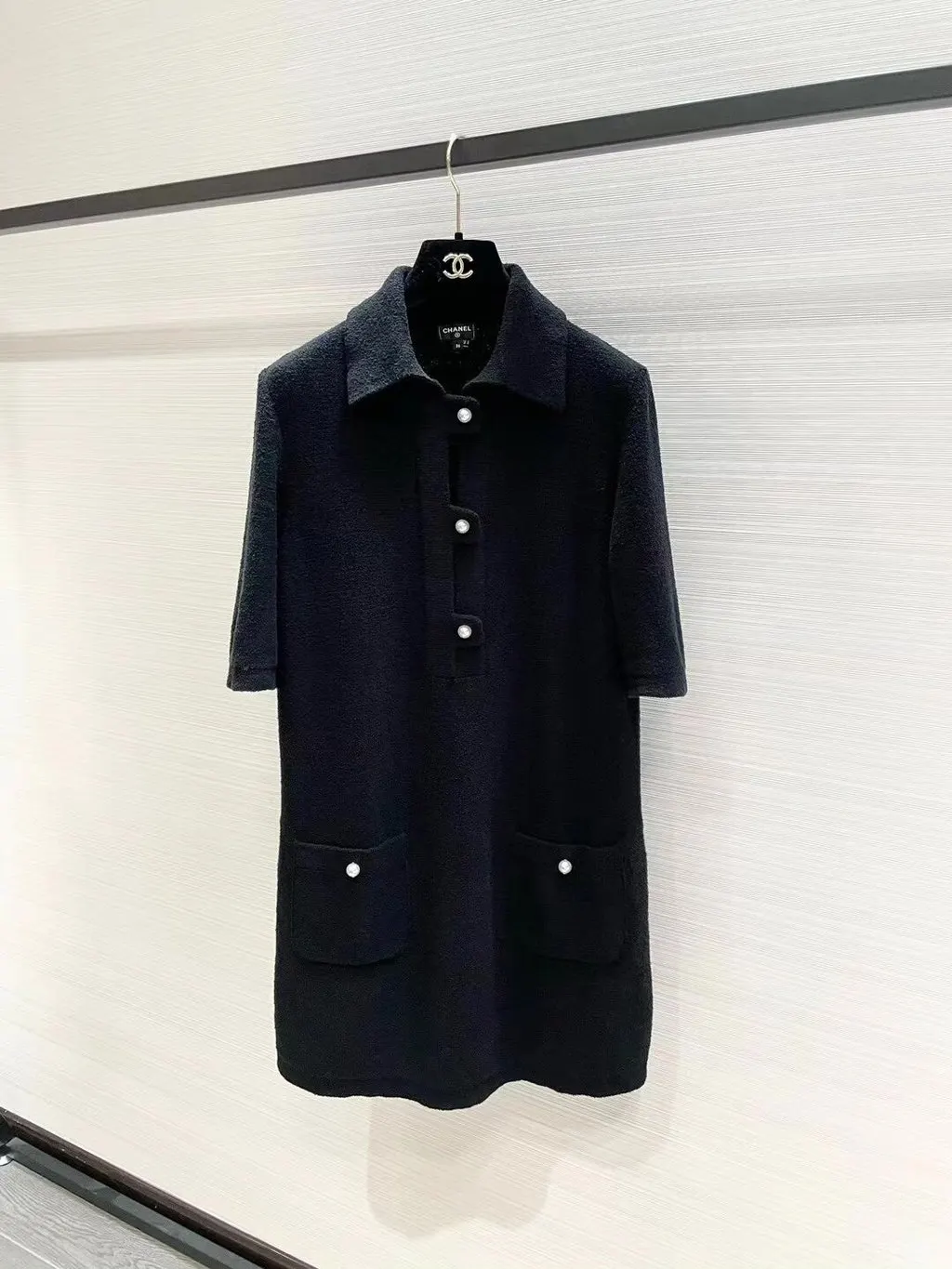 Chanel Black Cotton Dress Black Cotton Very good - Model View